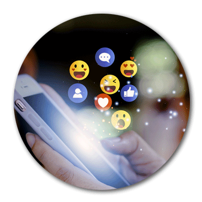 Social Media icons on phone